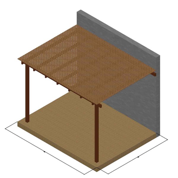 Πέργκολα με καφασωτό Privacy απο τοίχο 400 x 600εκ.