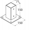 Βάση ξύλου βιδωτή 121 x 121 x 150mm