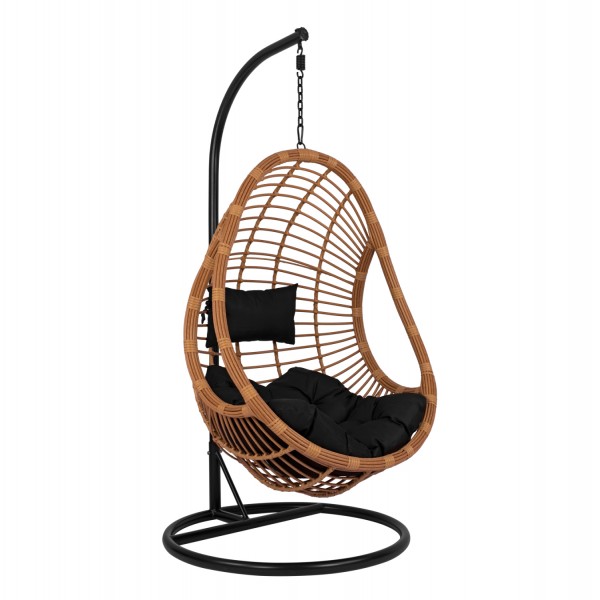 ΚΡΕΜΑΣΤΗ ΠΟΛΥΘΡΟΝΑ ΦΩΛΙΑ CALLIE HM5541.04 ΜΕ ΜΠΕΖ WICKER & ΜΑΥΡΑ ΜΑΞΙΛΑΡΙΑ Φ105Χ195Υ εκ.-1τμχ