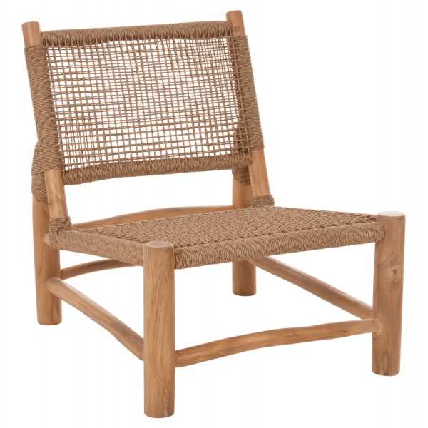 ΚΑΡΕΚΛΑ LONDER HM5986 ΞΥΛΟ TEAK ΣΕ ΦΥΣΙΚΟ ΚΑΙ ΣΥΝΘΕΤΙΚΟ RATTAN 63x77x77Υεκ.-1τμχ