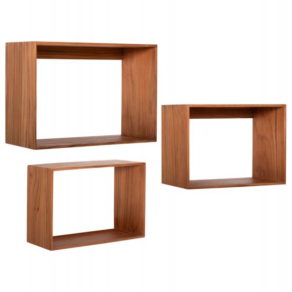 ΡΑΦΙΕΡΑ CHENGIS HM9830 3ΤΜΧ ΞΥΛΟ TEAK ΣΕ ΦΥΣΙΚΟ ΧΡΩΜΑ 60x20x38Υεκ-1τμχ