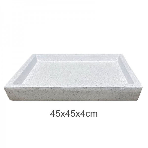 ΠΙΑΤΟ FIBER CLAY ΛΕΥΚΟ ΓΡΑΝΙΤΗ ΤΕΤΡΑΓΩΝΟ ΓΙΑ ΚΑΣΠΩ - 45x45x4cm 5/ΚΙΒ