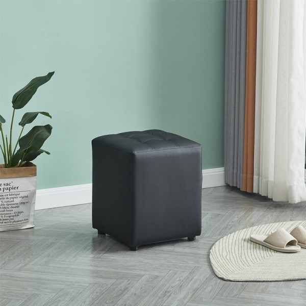 CUBE BLACK PU ΣΚΑΜΠΟ 35X35X42εκ.-35X35X42εκ.