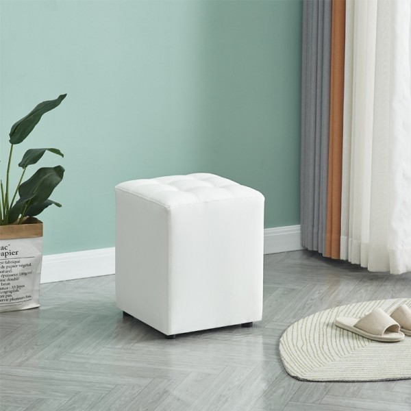 CUBE WHITE PU ΣΚΑΜΠΟ 35X35X42εκ.-35X35X42εκ.