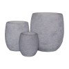 FLOWER POT-8  Set 3 τεμαχίων, Απόχρωση Light Grey Wash-Ε6307,S-Artificial Cement (Recyclable)-1τμχ- Φ25x28 - Φ35x39 - Φ48x52cm