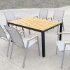 VIRNA Τραπέζι Κήπου-Βεράντας, Μέταλλο Βαφή Ανθρακί, Polywood Φυσικό-Ε6797,1-Μέταλλο/PP - ABS - Polywood-1τμχ- 150x90x73cm