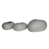 FLOWER POT-ROCK Set 3 τεμαχίων, Cement Απόχρωση White-Ε6320,S1-Artificial Cement (Recyclable)-1τμχ- 40x30x19- 50x32x19- 56x43x29cm