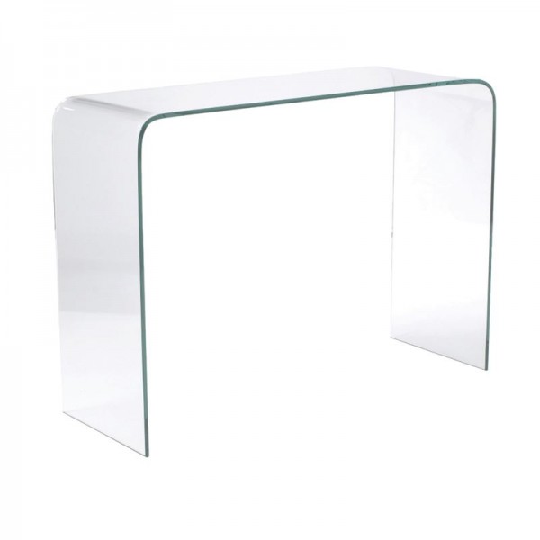 GLASSER Κονσόλα Διάφανο Γυαλί 12mm-ΕΜ723-Bent Glass - Γυαλί-1τμχ- 110x35x75cm