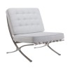 BARCELONA τ. Καρέκλα Σαλονιού Καθιστικού Inox - PU Άσπρο-Ε968,11-PU - PVC - Bonded Leather-1τμχ- 75x83x84cm