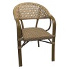 VEGERA Rattan Πολυθρόνα Dining Αλουμίνιο Φυσικό, Wicker Φυσικό, Στοιβαζόμενη-Ε2580-Αλουμίνιο/Wicker-1τμχ- 57x59x84cm