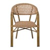 VEGERA Rattan Πολυθρόνα Dining Αλουμίνιο Φυσικό, Wicker Φυσικό, Στοιβαζόμενη-Ε2580-Αλουμίνιο/Wicker-1τμχ- 57x59x84cm