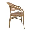 VEGERA Rattan Πολυθρόνα Dining Αλουμίνιο Φυσικό, Wicker Φυσικό, Στοιβαζόμενη-Ε2580-Αλουμίνιο/Wicker-1τμχ- 57x59x84cm