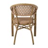 VEGERA Rattan Πολυθρόνα Dining Αλουμίνιο Φυσικό, Wicker Φυσικό, Στοιβαζόμενη-Ε2580-Αλουμίνιο/Wicker-1τμχ- 57x59x84cm