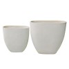 FLOWER POT-14 Set 2 τεμαχίων Απόχρωση Milk White-Ε6313,S-Artificial Cement (Recyclable)-1τμχ- 56x27x56cm + 76x37x71cm